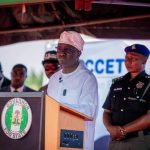 Governor Monday Okpebholo at the commissioning on Monday. Photo- X | Monday Okpebholo