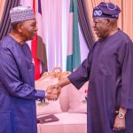 Former Head of State General Yakubu Gowon (retd) and President Bola Tinubu