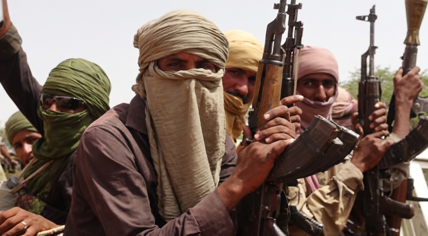 Militants with rifles