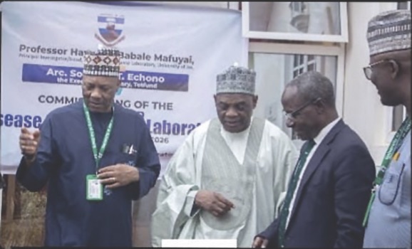 L-R- Ishaya, Echono and others at the lab commissioning lab commissioning