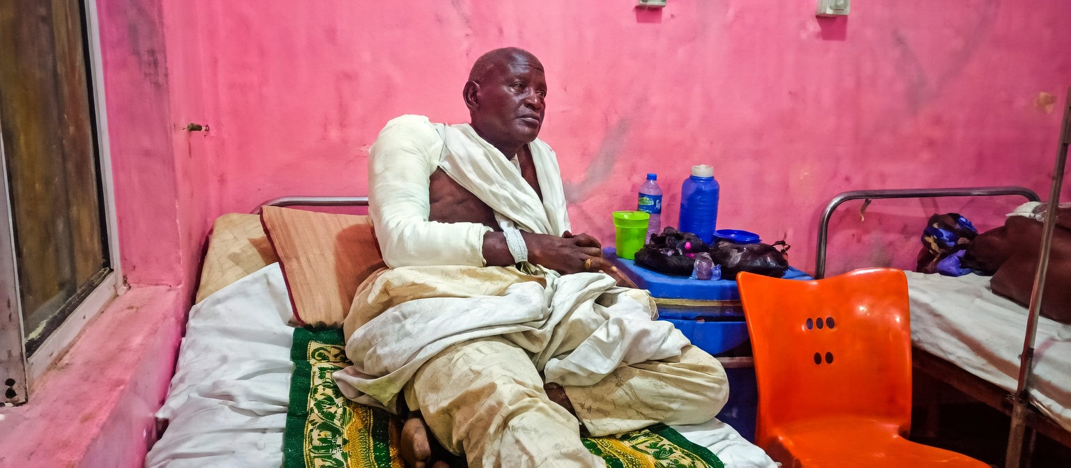 A victim at the hospital ward