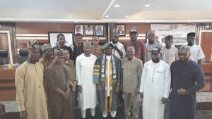 Okechukwu (middle), management of FCET and NANCES officials