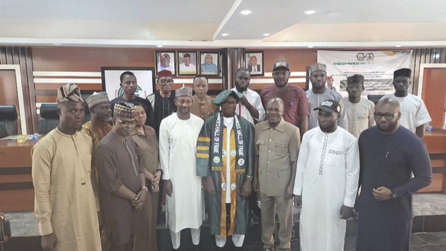 Okechukwu (middle), management of FCET and NANCES officials