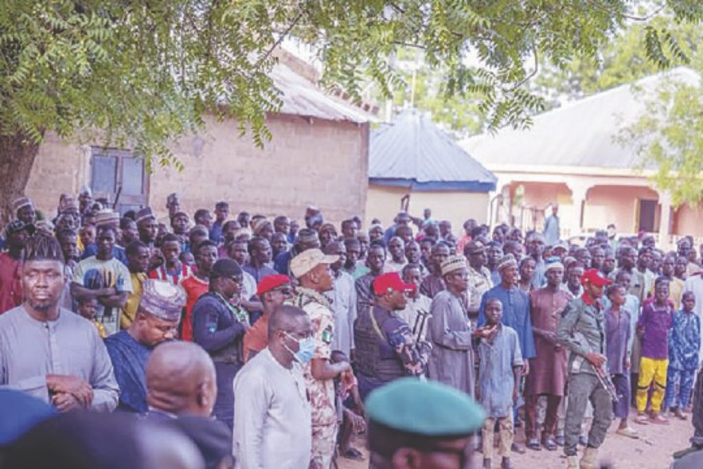 Residents of Dadin Kowa during governor’s visit