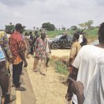 Urum villagers gathering in protest amid heavy presence of security agents