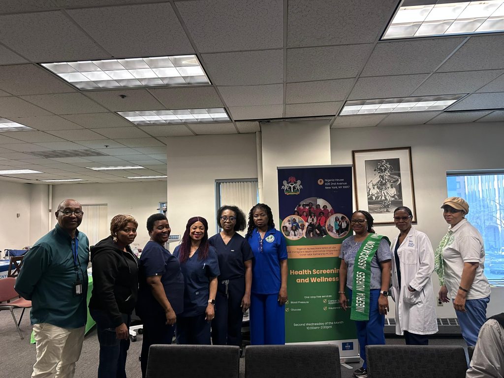 Members of the Nigerian Nurses Association, New York Chapter, at their monthly outreach promoting health education, cancer prevention, and anti-domestic violence awareness during the 70th UN Commission on the Status of Women (CSW70).