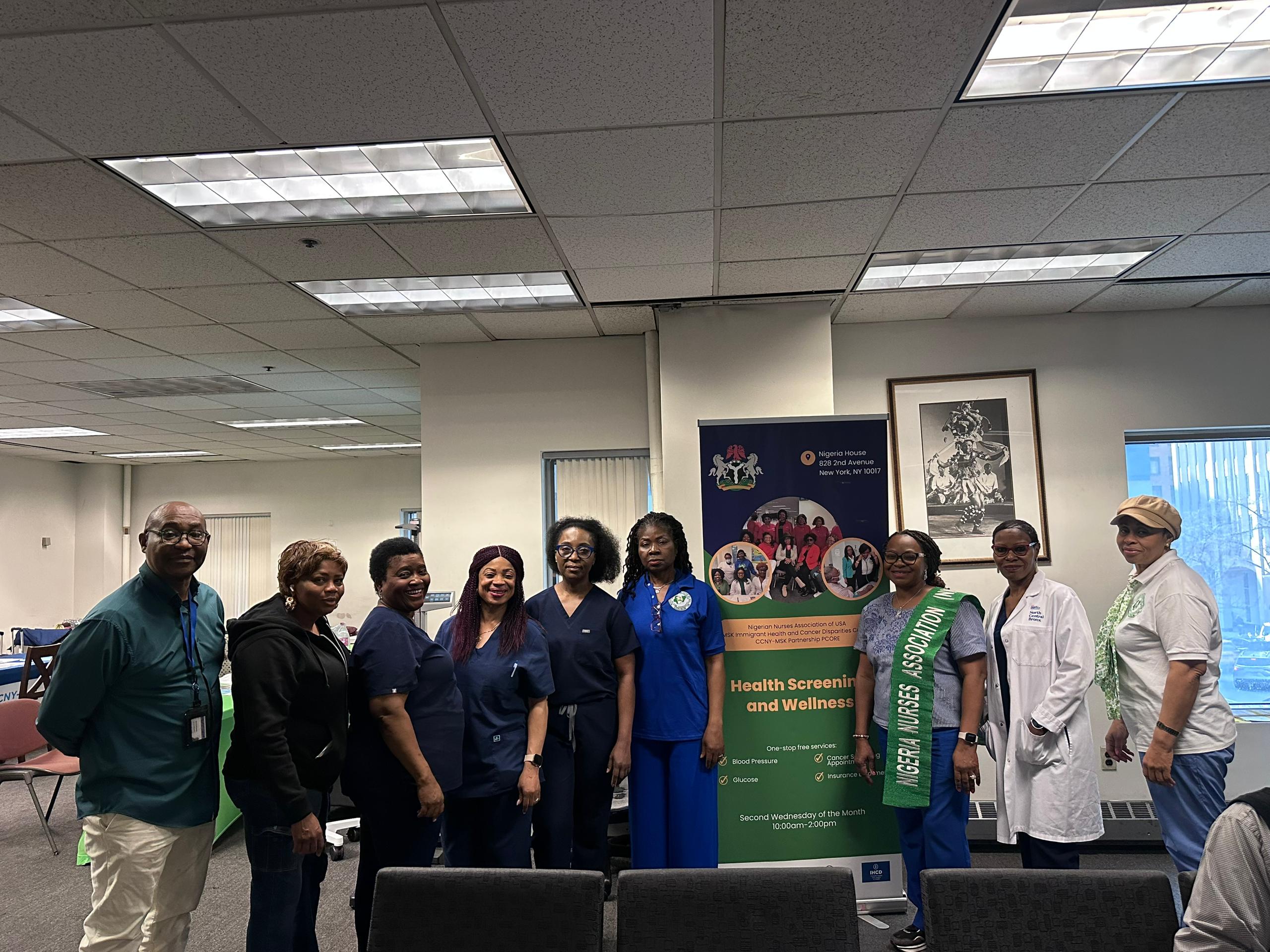 Members of the Nigerian Nurses Association, New York Chapter, at their monthly outreach promoting health education, cancer prevention, and anti-domestic violence awareness during the 70th UN Commission on the Status of Women (CSW70).