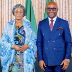 First Lady of Nigeria, Oluremi Tinubu with the Minister of Innovation, Science and Technology, Kingsley Udeh, after his visit to the First Lady at the State House Abuja on Tuesday 10th March, 2026