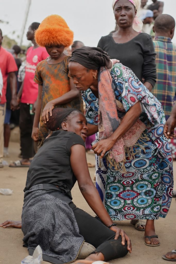 Mourning the death of a family member after the attack in Jos on Monday, March 30, 2026 (Photo credit: Samson Omale | Associated Press)