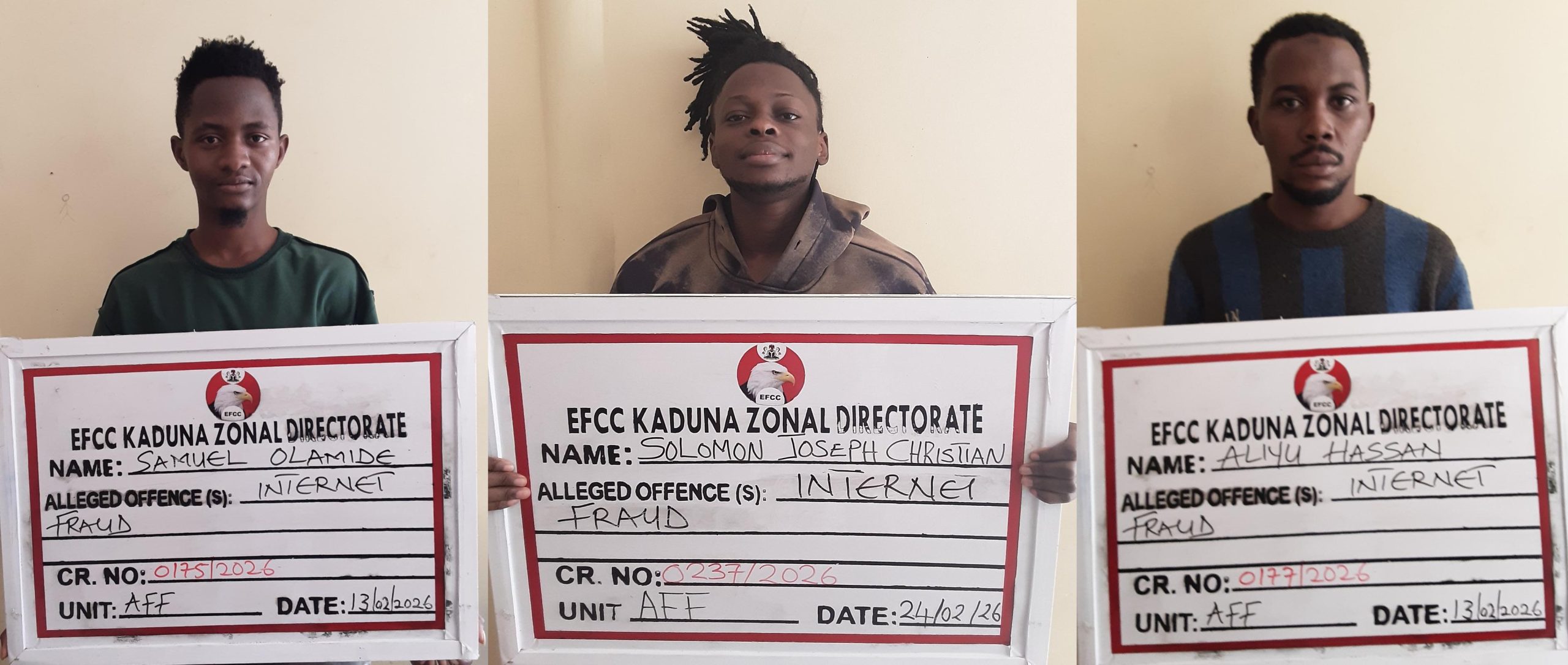 EFCC secures conviction of 3 internet fraudsters in Kaduna