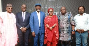 L-R:  President, Maize Association of Nigeria. Alhaji Bello Abubakar; ED, Retail Banking, South Division, First Bank Plc., Mr. Oluseyi Oyefeso; Executive Chairman, Origin Tech Group, Prince Samuel Joseph Samuel; Lagos State Commissioner of Agriculture and Food Systems, Ms. Abisola Olusanya; Director  News. TVC, Mr. Babajide Kolade-Otitoju, and COO, Origin Automobile Works, Mr. Leo Edwards, during the official launch of Corporate Farm, themed: 100% Agric, 100% Value by Origin Automobile Works (OAW) in Lagos.