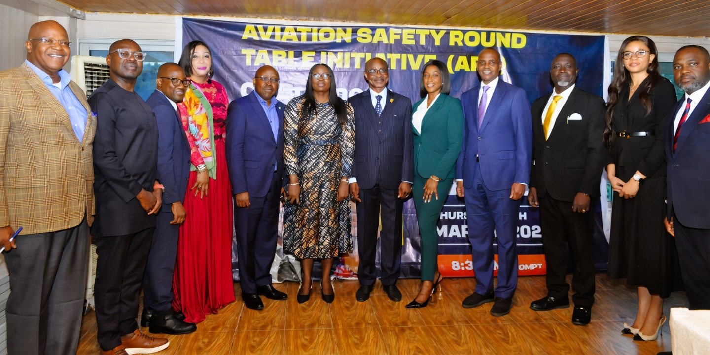 From left: Moderator, Dr. Alex Nwuba, Discussant, Motayo Ogungbagbe, Damilola Ogunseye; MD/CEO Elint Systems Limited, Chariotte Essiet;  Panelists, Chief Executive Officer, Ibom Air,  George Uriesi; Managing Director, Federal Airport Authority of Nigeria, Olubunmi  Kuku; President, Aviation Round Table Initiative (ARTI), Air Commodore Ademola Onitiju (Rtd); Director, CITA Energies, Titi Olaore; Managing Director, Aero Contractors, Capt. Ado Sanusi; Chairman, CITA, Dr. Thomas Ogungbagbe; Project Manager and Head of Operations, Alexandra Chibueze and Acting Chief Operating Officer, Bi-Courtney Aviation Services, Remi Jibodu, during the ARTI Q1 Business Breakfast Meeting on “Boosting Aviation Sector Contribution to Nigeria’s GDP: The Importance of an Aviation Hub” held in Lagos on Friday, March 27, 2026