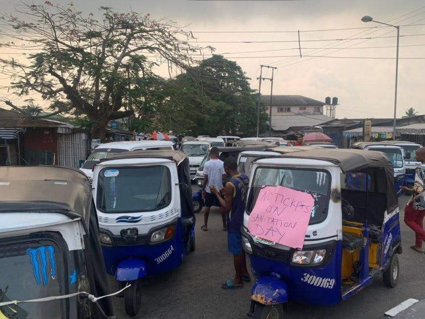Calabar tricycle operators protest high ticket rates, taskforces