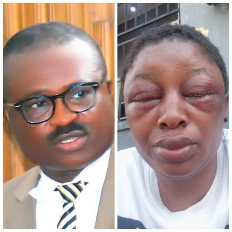 Cross River State lawmaker Hon. Dickson Ovat Agbor (L), wife (R)