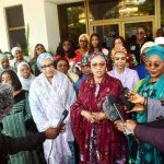 First Lady of Nigeria Oluremi Tinubu (m), the wife of the Vice President, Hajiya Nana Shettima (4th right); the wife of the Kwara state governor, Mrs Olufolake AbdulRasaq (2nd right), during the Renewed Hope initiative (RHI), 1st Quarter High Level Meeting with State First Ladies/RHI Coordinators, held at the Presidential Villa, Abuja, Thursday, March 5, 2026