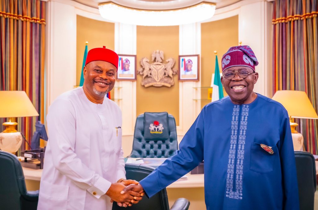 Chief Uche Nnaji (L) and President Bola Tinubu (R)
