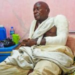 A victim at the hospital ward