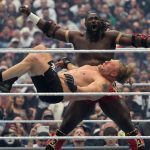 Oba Femi and Brock Lesnar during Sunday’s clash