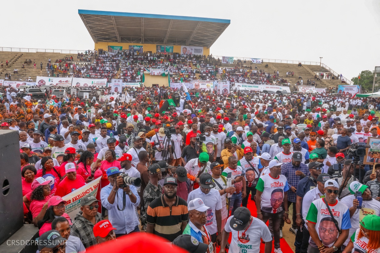 Supporters at the 1.5m Endorsement at the Ikom Stadium in Cross River