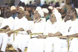 Elumelu, wife; Dr. Awele; widow, Mrs. Ogbue; and son to the deceased patriarch of the Ogbue family