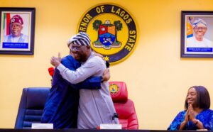 Sanwo-Olu embraces Obafemi Hamzat