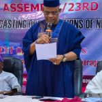Newly elected chairman of the Broadcasting Organisations of Nigeria, BON,  Senior High Chief Tony Akiotu delivering his acceptance speech. He defeated chief Raymond Dokpesi jnr by 62 to 9 votes at the biennial election held in abuja this afternoon