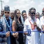L-R- Chief Obele, his wife, Udeze and Igwe Okasili during the commissioning of the project