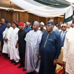 From left, Mr Peter Obi; Co-Chairman Organizing Committee, Dr Kashim Ibrahim Imam; Co-Chairman Organizing Committee, Prof Jerry Gana; National Secretary ADC, Ogbeni Rauf Aregbesola; National Chairman ADC, Senator David Mark; National Chairman PDP; Barr Kabiru Turaki; Former Vice President, Alhaji Atiku Abubakar and Oyo State Governor, Seyi Makinde, during the National Summit of Opposition Political Party Leaders, held at Banquet Hall, Government House, Ibadan (Photo credit: Oyo Gov’s Media Unit)