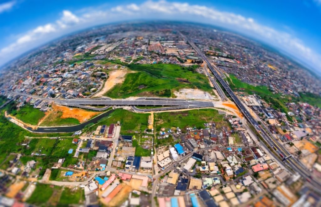 Lagos ariel shot (tilt-shift effect)