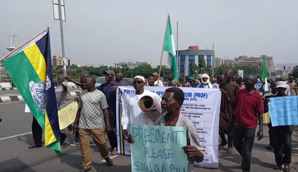 Police retirees protest in Abuja