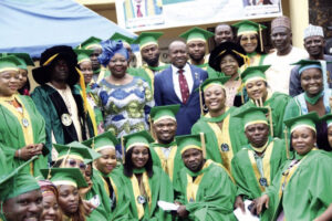 Prof. Fawehinmi (middle) with some of graduating students.