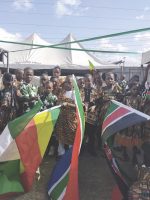 Pupils with different African flags