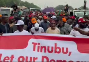 ADC leaders protest at INEC hq