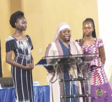 Suleman (middle); Sowu (right) and Aba (left) at the award ceremony