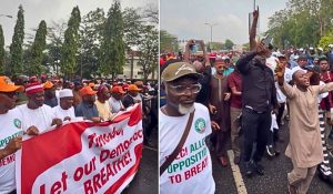 Obi, others lead protest to INEC office