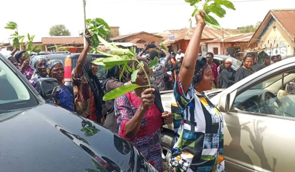 Protesting women in Plateau