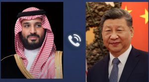 Chinese President Xi Jinping (r), and Saudi Arabia’s Crown Prince and Prime Minister, Mohammed bin Salman bin Abdulaziz Al Saud.