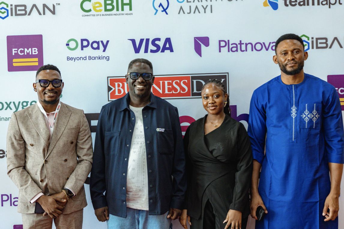 L-R: Ibukun Humphrey Oluwagbenga, Head of IT Business Support and Operations, OPay, Dotun Daniel Adekunle, COO/CTO, OPay, Titilayo Rhode Adeyemi, Legal Officer, OPay, and Paul Iwunwa, Senior Marketing Manager, OPay at the Inaugural BusinessDay Fintech Summit 2026 held in Lagos