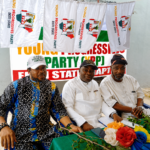 YPP presidential aspirant Jide Filani (middle), with Ekiti State party chairman Owoola Daramola (right) and Ogun State Chairman Adeyemi Solomon