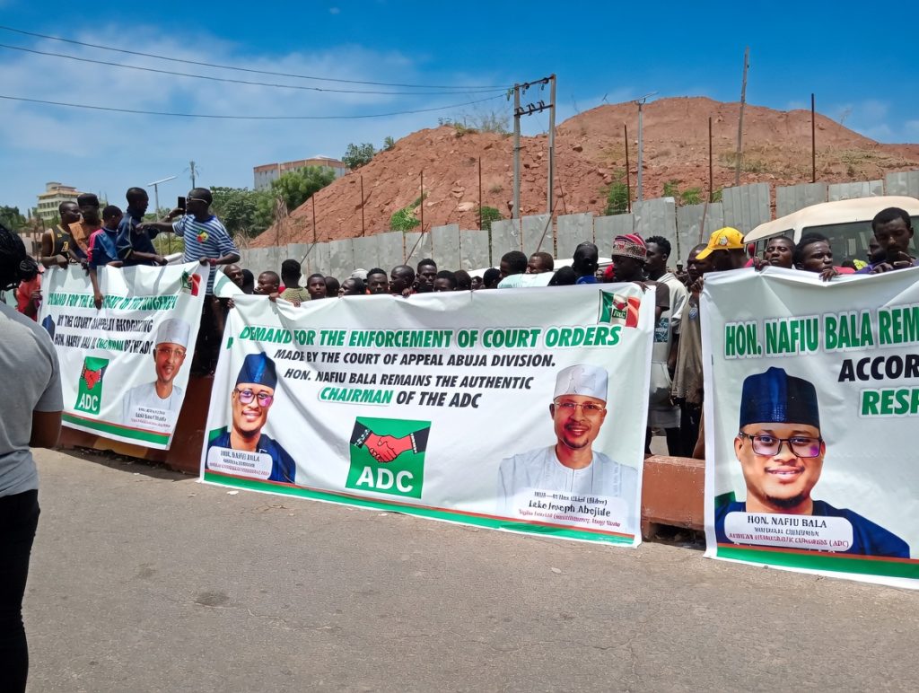 ADC faction protests at INEC over court order dispute