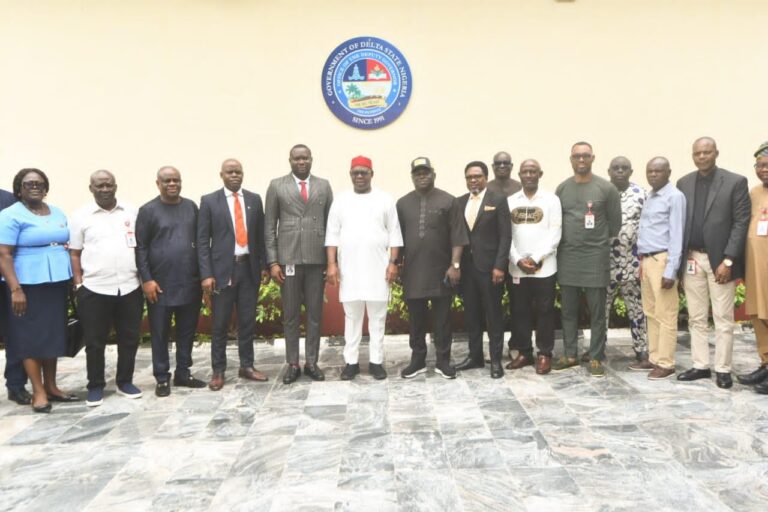 Delta State Deputy Governor of Delta State, Sir Monday Onyeme, PhD posed in photograph with officials of Benin Electricity Distribution Company (BEDC) including ​Engr. Michael Anoka, the Commissioner for Power and Energy, over power supply crisis in the state, on Tuesday, May 19, 2026