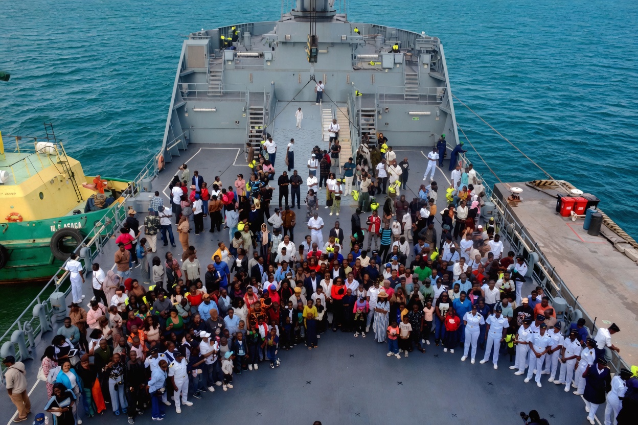Navy takes 1,500 civilians on Atlantic voyage to mark 70th anniversary