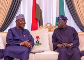 Former Head of State Yakubu Gowon and President Bola Tinubu