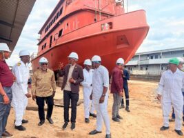 Akwa Ibom govt inspection team at Naval Shipyard in Port Harcourt