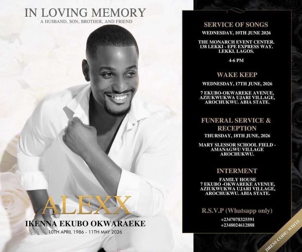 Alexx Ekubo burial arrangement
