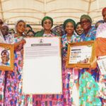 L-R Minister of State for Education, dr Suweiba Said Ahmad,Minister for Women Affairs and Social Development, Hajia Imaan Suleiman Ibrahim, First Lady of Nigeria Oluremi Tinubu, Minister of Industry, trade and Investment, Dr Jumoke Oduwole, Wife of Senate President Mrs Ekaette Akpabio, APC Deputy National Woman Leader, Hajia Zainab Abubakar Ibrahim and others after the First Lady received the Women’s Charter at the National Women Mega Empowerment and Rally held in Abuja on Tuesday 5th May 2026
