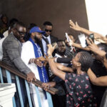 Excited students wanting to capture Davido’s visit
