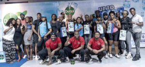 Group photograph at the Dettol Cool Lekki Gym Pop-up held recently in Lagos