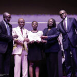 L-R- Omotola, Olanipekun, scholarship beneficiary, Ogunsola and Sani
