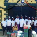 L- R President of LIC Arigbede Idowu fourth flanked by other members of the Executive at the presentation of gift items at the Kirikiri correctional centre, Lagos recently.